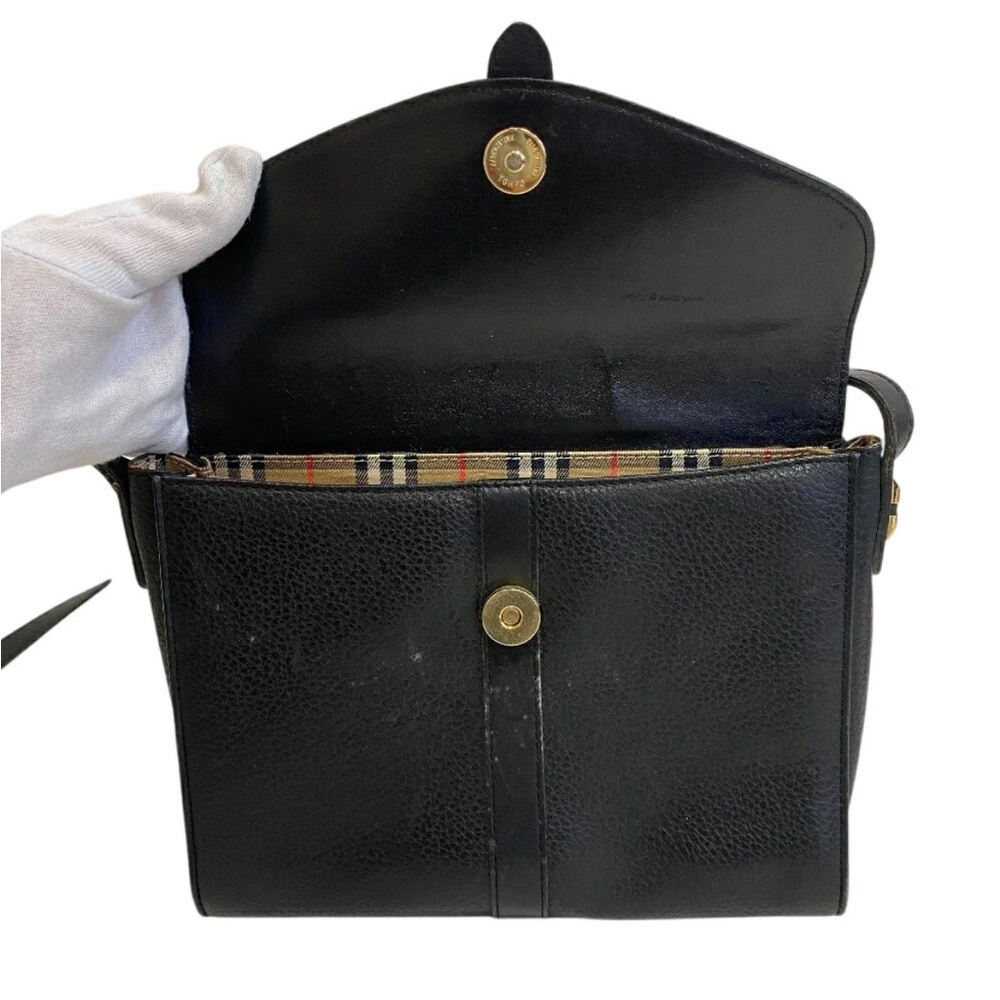 Burberry Black Leather Crossbody Bag Unisex - Picture 6 of 10